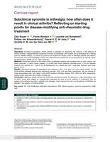 Subclinical synovitis in arthralgia: how often does it result in clinical arthritis?