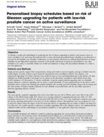 Personalised biopsy schedules based on risk of Gleason upgrading for patients with low-risk prostate cancer on active surveillance