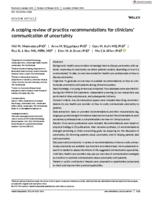 A scoping review of practice recommendations for clinicians' communication of uncertainty