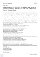 Implementation of the COVID-19 vulnerability index across an international network of health care data sets