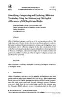 Identifying, categorising and exploring ‘Ælfrician’ vocabulary using the Dictionary of Old English, A Thesaurus of Old English and Evoke