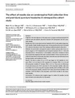 The effect of needle size on cerebrospinal fluid collection time and post-dural puncture headache
