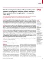 Periodic screening of donor faeces with a quarantine period to prevent transmission of multidrug-resistant organisms during faecal microbiota transplantation: a retrospective cohort study