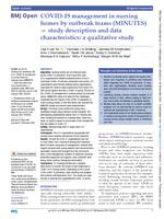 COVID-19 management in nursing homes by outbreak teams (MINUTES) - study description and data characteristics