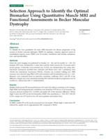 Selection approach to identify the optimal biomarker using quantitative muscle MRI and functional assessments in Becker muscular dystrophy