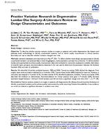 Practice variation research in degenerative lumbar disc surgery