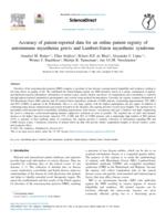 Accuracy of patient-reported data for an online patient registry of autoimmune myasthenia gravis and Lambert-Eaton myasthenic syndrome