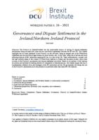 Governance and dispute settlement in the Ireland/Northern Ireland Protocol