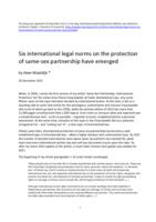 Six international legal norms on the protection of same-sex partnership have emerged