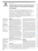 Characterisation of protein-truncating and missense variants in PALB2 in 15 768 women from Malaysia and Singapore