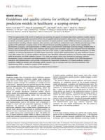 Guidelines and quality criteria for artificial intelligence-based prediction models in healthcare: a scoping review