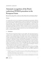 Automatic recognition of the Dutch undisclosed WHOA procedure in the European Union