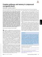 Complex pathways and memory in compressed corrugated sheets