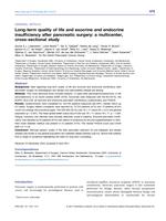 Long-term quality of life and exocrine and endocrine insufficiency after pancreatic surgery