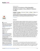 Variation of virulence of five Aspergillus fumigatus isolates in four different infection models