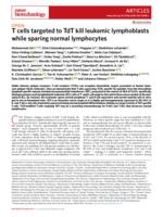 T cells targeted to TdT kill leukemic lymphoblasts while sparing normal lymphocytes