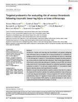 Targeted proteomics for evaluating risk of venous thrombosis following traumatic lower-leg injury or knee arthroscopy