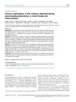 Clinical implications of bile cultures obtained during pancreatoduodenectomy