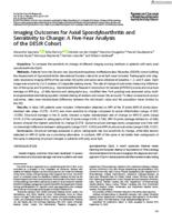 Imaging outcomes for axial spondyloarthritis and sensitivity to change