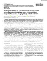 Walking disabilities in association with tenosynovitis at the metatarsophalangeal joints