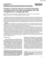 Evolution of systemic sclerosis-associated interstitial lung disease one year after hematopoietic stem cell transplantation or cyclophosphamide