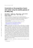 Constraints on the properties of warm dark matter using the satellite galaxies of the Milky Way
