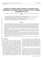 Formation of complex organic molecules in molecular clouds