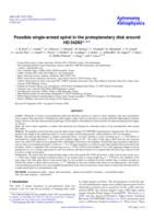 Possible single-armed spiral in the protoplanetary disk around HD 34282