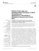 Effects of sex, age, and apolipoprotein E genotype on brain ceramides and sphingosine-1-phosphate in Alzheimer's disease and control mice