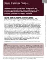 Systematic review on the use of patient-reported outcome measures in brain tumor studies: part of the Response Assessment in Neuro-Oncology Patient-Reported Outcome (RANO-PRO) initiative