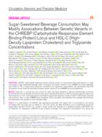 Sugar-sweetened beverage consumption may modify associations between genetic variants in the CHREBP (carbohydrate responsive element binding protein) locus and HDL-C (high-density lipoprotein cholesterol) and triglyceride concentrations