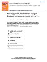 Mental health effects on adolescent parents of young children