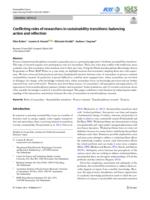 Conflicting roles of researchers in sustainability transitions