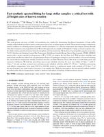 Fast synthetic spectral fitting for large stellar samples