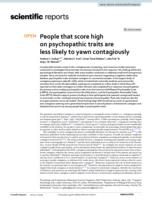 People that score high on psychopathic traits are less likely to yawn contagiously