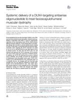 Systemic delivery of a DUX4-targeting antisense oligonucleotide to treat facioscapulohumeral muscular dystrophy