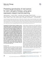 Predicting genotoxicity of viral vectors for stem cell gene therapy using gene expression-based machine learning