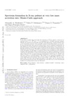 Spectrum formation in X-ray pulsars at very low mass accretion rate