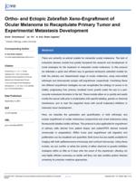 Ortho- and ectopic zebrafish xeno-engraftment of ocular melanoma to recapitulate primary tumor and experimental metastasis development