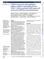 CD161 expression and regulation defines rapidly responding effector CD4+T cells associated with improved survival in HPV16-associated tumors