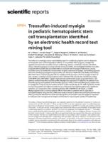 Treosulfan-induced myalgia in pediatric hematopoietic stem cell transplantation identified by an electronic health record text mining tool