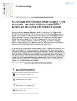 Keratinocyte differentiation antigen-specific T cells in immune checkpoint inhibitor-treated NSCLC patients are associated with improved survival