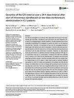 Dynamics of the QTc interval over a 24-h dose interval after start of intravenous ciprofloxacin or low-dose erythromycin administration in ICU patients