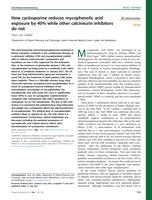 How cyclosporine reduces mycophenolic acid exposure by 40% while other calcineurin inhibitors do not