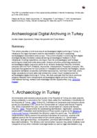 Archaeological digital archiving in Turkey