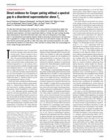 Direct evidence for Cooper pairing without a spectral gap in a disordered superconductor above Tc