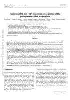 Exploring HNC and HCN line emission as probes of the protoplanetary disk temperature