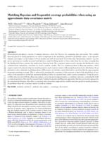 Matching Bayesian and frequentist coverage probabilities when using an approximate data covariance matrix