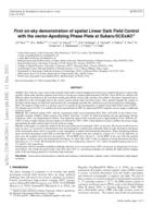 First on-sky demonstration of spatial Linear Dark Field Control with the vector-Apodizing Phase Plate at Subaru/SCExAO