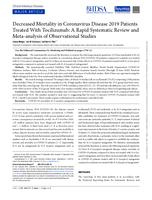 Decreased mortality in coronavirus disease 2019 patients treated with tocilizumab: a rapid systematic review and meta-analysis of observational studies